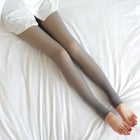 Calze termiche Donna Collant foderato in pile Caldo inverno Vita alta Collant nero traslucido sexy Collant legging termico Donna