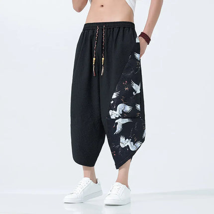 Pantaloncini estivi da uomo stile giapponese retrò comodi pantaloni da spiaggia traspiranti da uomo cintura elastica pantaloni casual Harun larghi e sottili