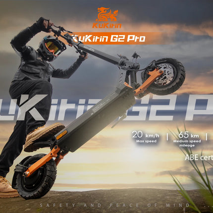 Monopattino elettrico Kukirin G2 Pro（ABE） per il trasporto urbano, motore da 500W, batteria da 48V 15.6Ah, pneumatici da 9 pollici, monopattino elettrico portatile