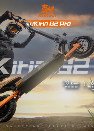 Monopattino elettrico Kukirin G2 Pro（ABE） per il trasporto urbano, motore da 500W, batteria da 48V 15.6Ah, pneumatici da 9 pollici, monopattino elettrico portatile