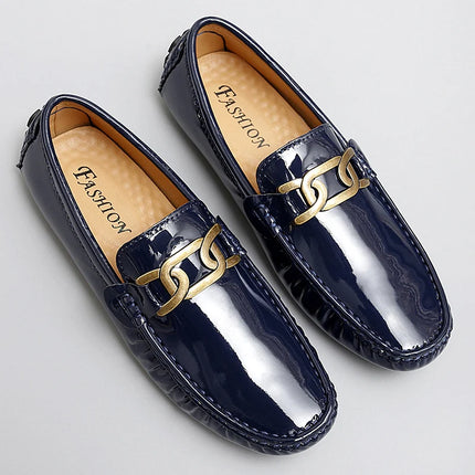 Scarpe Casual da uomo in pelle verniciata di alta qualità scarpe da guida di marca mocassini con motivo a coccodrillo maschile per scarpe basse mocassino da uomo