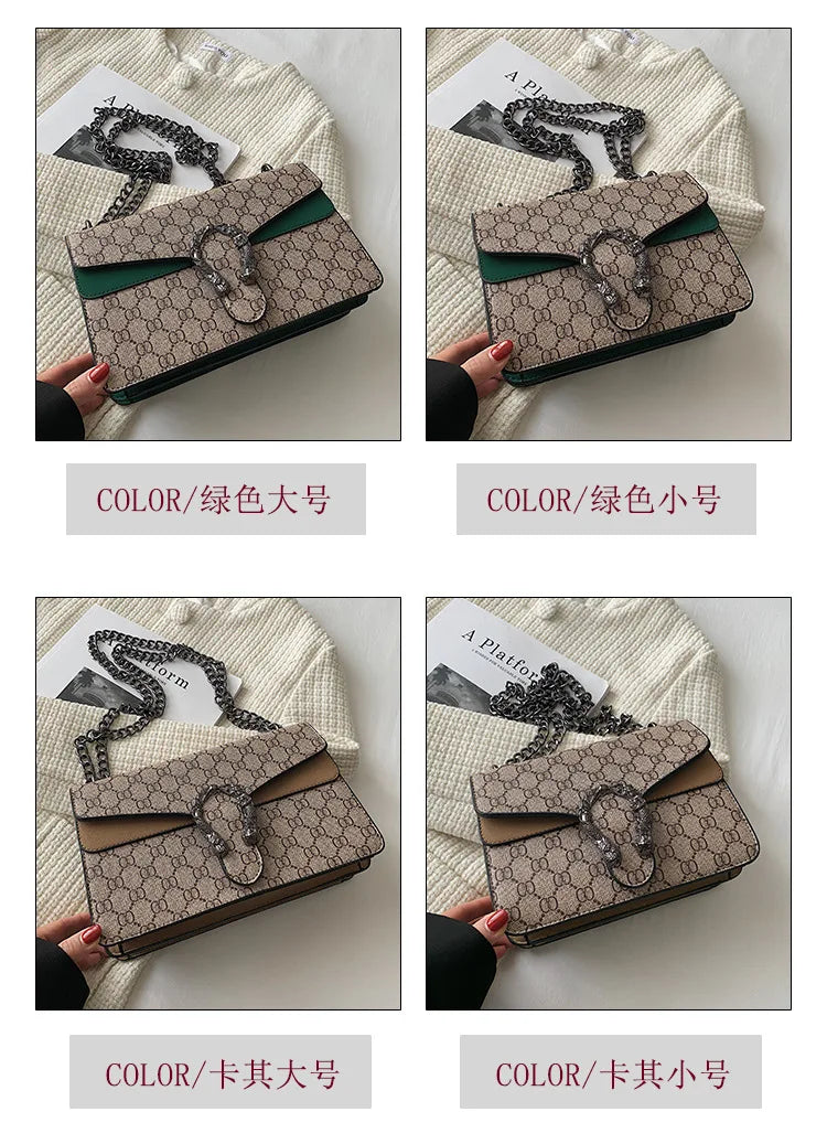 Fashion Popular Women's Bag Trend Brand Retro Chain Shoulder Bag High Quality Ladies Crossbody Bag Designer Luxury Handbag PlatiNum