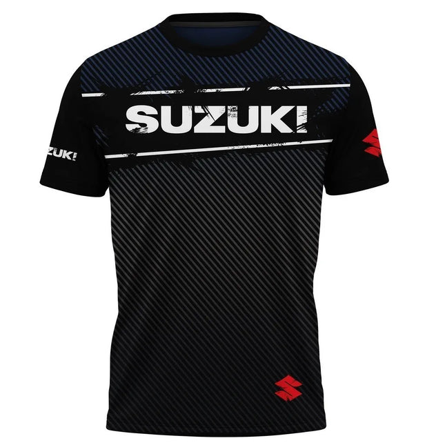 T-shirt da uomo Suzuki 2026 alla moda con stampa 3D, estiva, per sport all'aperto, fitness, ad asciugatura rapida, traspirante, casual, a maniche corte