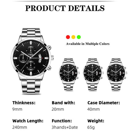 Orologio da uomo alla moda Orologio da polso al quarzo con calendario di lusso Orologi da lavoro Orologio da uomo Orologio da polso con cinturino maschile platinumshop