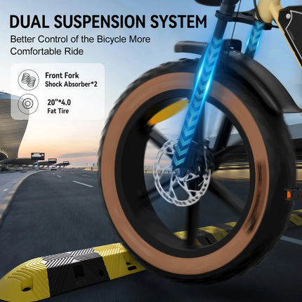 Bicicletta Elettrica per Adulti JANSNO X70G 750W 48V 37AH con Doppia Batteria Rimovibile, Pneumatici Fat da 20 Pollici, E-Bike Fuoristrada per Tutti i Terreni