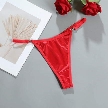 SexyLingerie  Women's Lingerie Underwear Seamless Satin Rhinestone Thong Skin-friendly Breathable Low Rised Diaments Briefs G St