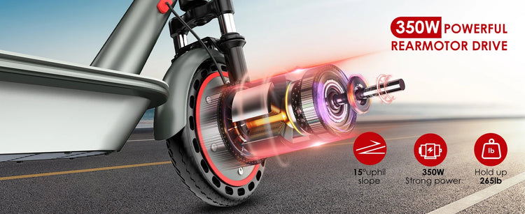 HiQiS D8 pro 350W Potente scooter elettrico Gamma 30KM Pneumatico solido da 8,5 pollici Monopattino elettrico 10.5Ah 30KM/H E-scooter