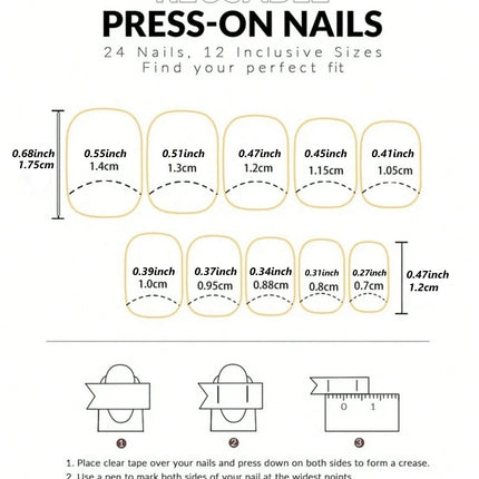 24pcs/set short square fake nails for women cute bride heart white french tips faux ongles y2k press on false nail supplies