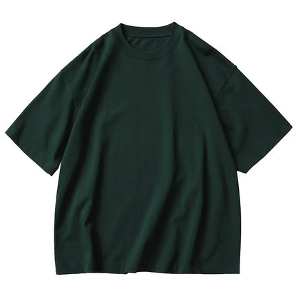 11.29oz 320Grams Heavy Cotton Weight Oversized Loose Men T-shirt Solid Color Drop Shoulder Short Sleeve High Quality PlatiNum