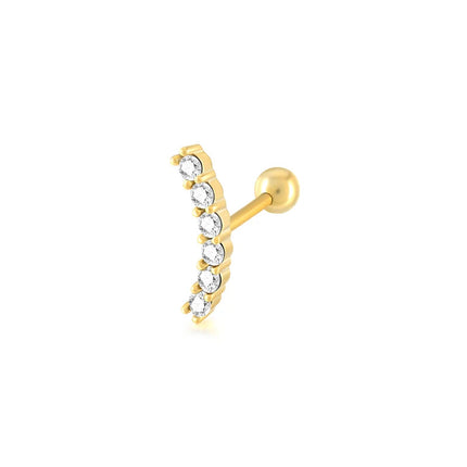 AIDE Heart Round Ball Flat Helix Piercing Earring 925 Sterling Silver Ear Studs Geometric Zircon Exquisite Trinket Studs Aretes PlatiNum