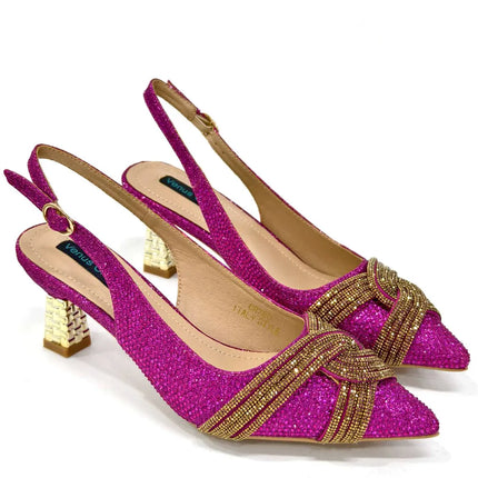 Temperamento Nuove scarpe da donna Scarpe da sposa Scarpe eleganti da donna Scarpe da festa da donna eleganti italiane in pelle con strass