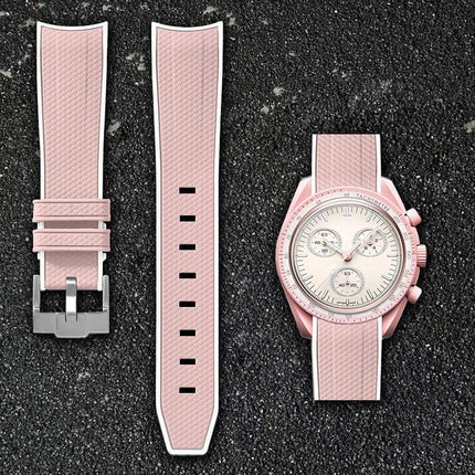 Per Omega Swatch 20mm Curva cinturino per orologio Speedmaster MoonSwatch Planet Snoopy cinturino cinturino a sgancio rapido braccialetto in gomma platinumshop