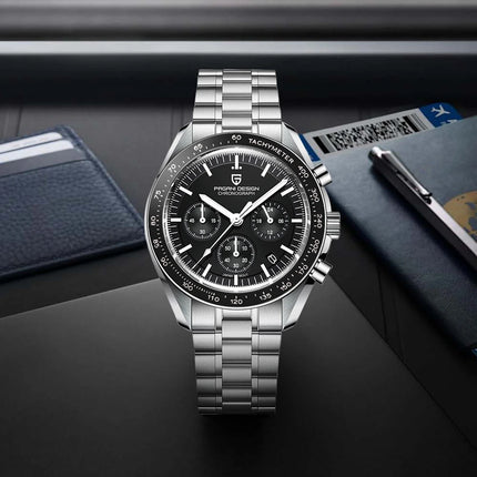 Nuovo Orologio da Uomo PAGANI DESIGN V6 Moon 2026, Orologio da Polso al Quarzo di Lusso, Cronografo Veloce, Vetro Zaffiro AR, Impermeabile, Luminoso, VK63, Regalo per Uomo