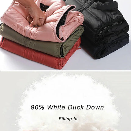 90%White Duck Down Winter Couple Vest Sleeveless Puffer Jacket Graphene Liner Stand Collar Warm Down Gilet Coats Big Size 8XL