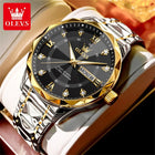 OLEVS Orologio da uomo al quarzo originale Orologio da uomo di lusso con calendario aziendale alla moda in acciaio inossidabile Orologio da specchio a forma impermeabile platinumshop