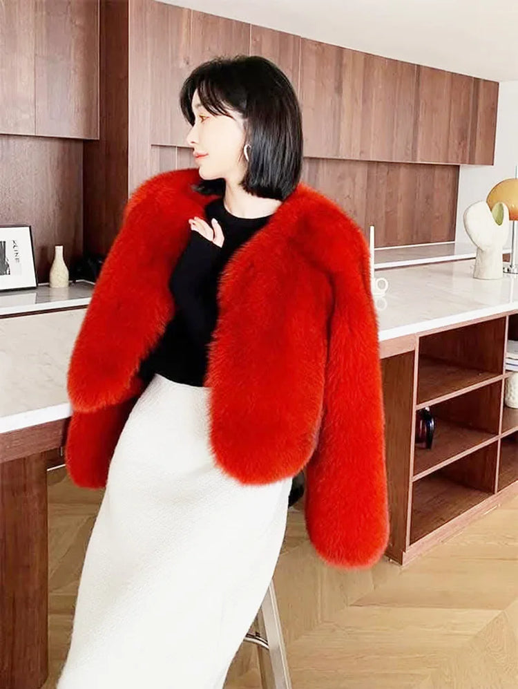 ZADORIN Thick Warm Winter Fur Coats Woman Luxury Fluffy Black Faux Fur Coat Woman Clothing Fox Fur Faux Coat Short Furry Jacket