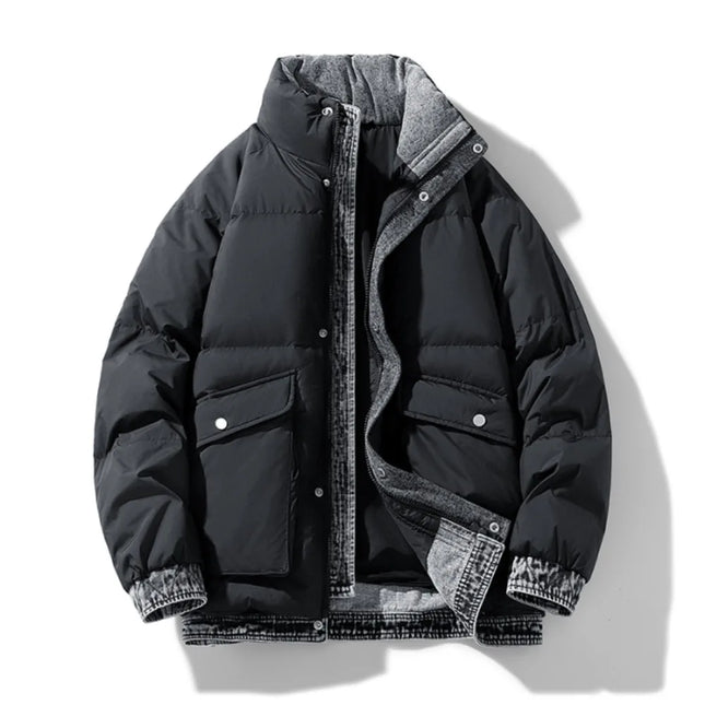 2025 Autumn and Winter New Down Jacket Fashionable Thickened Short Hooded Bakery Jacket for Men