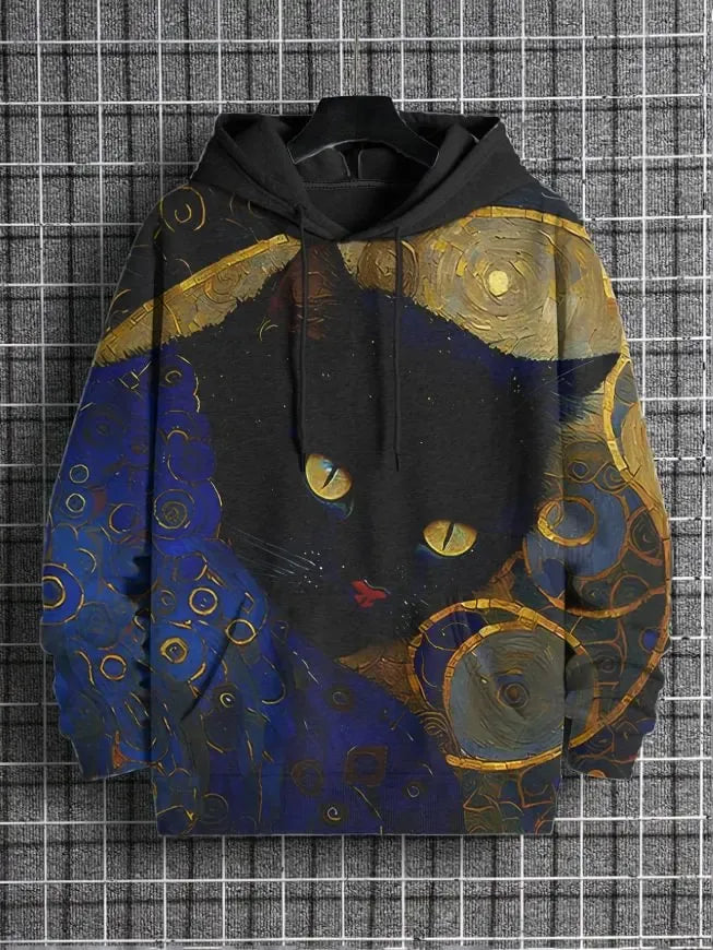 Cartoon Graffiti Cat Pattren Unisex Hoodies Sweatshirt 3D Print Men/Women Tracksuit Coat Harajuku Hoodie Pullover Men's Clothing