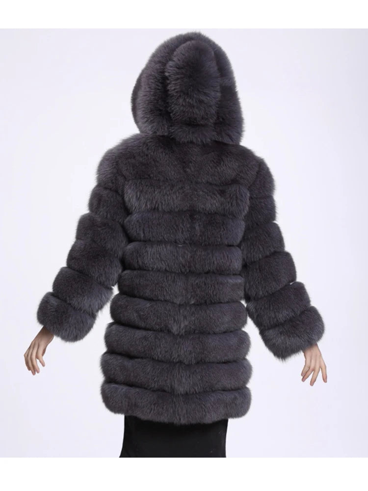 ZADORIN Winter Luxury Faux Mink Fur Coat Hooded Women Thick Warm Fluffy Faux Fur Jacket Ladies Coats Black Pink Fur Coats Top