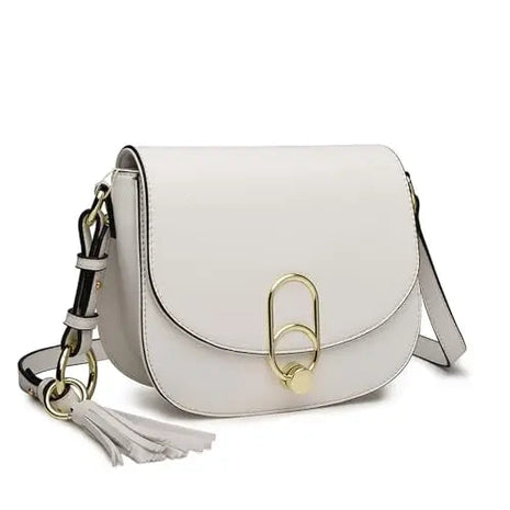 Miss Lulu WOMEN'S shoulder bag shoulder bag with zipper and tassel, modern, ideal for holiday and shopping, Crossbody Bag PlatiNum