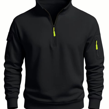 Men's sweatshirt 2025 autumn and winter new casual sports long-sleeve turtleneck half-zip windproof top