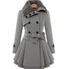 Winter Women's Jacket Windbreaker Warm Plush Thick Clothes Double Breasted Belt Autumn and Winter Korean Style Slim Lapel Coat