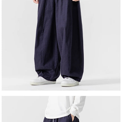 Pantaloni casual da uomo autunno stili giapponesi pantaloni lanterna da uomo caldi vintage larghi pantaloni da uomo oversize moda streetwear