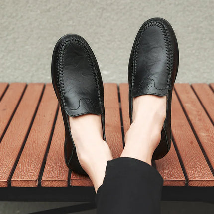 Scarpe Casual in Pelle da Uomo, Sneakers Estive di Lusso in Vera Pelle, Mocassini Italiani Traspiranti Slip-on