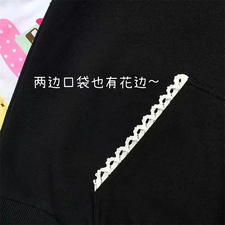 Ropa Mujer Japanese Cute Hoodies Coats Cute Cat Print Hooded Sweatshirts Y2K Tops Women Clothing Casual Zipper Loose Hoodie