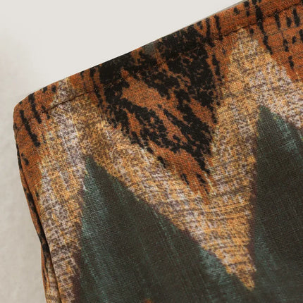 Gonna mini pareo annodata con stampa geometrica vintage da donna Faldas Mujer Abiti con cerniera casual con nappa con perline femminili