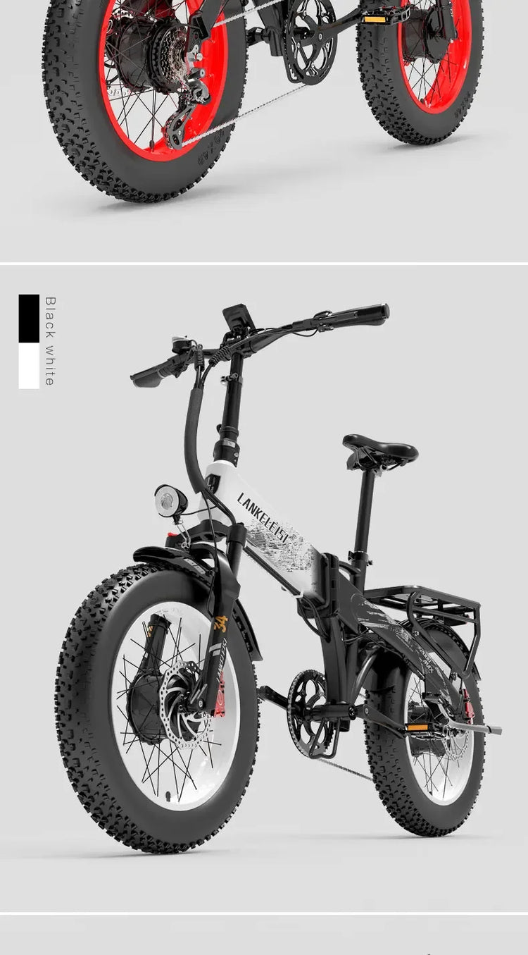 LANKELEISI X2000MAX E-Bicicletta per adulti 2000W 48V20AH City Ebicycle Pneumatico da 20 pollici Non pieghevole Strumento LCD Bicicletta elettrica