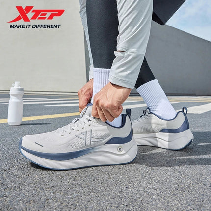 Xtep Cloud Wing 3.0 Men's Running Shoes 2025 Summer New Stability Shock Absorbing Wear Resistant Soft Sole Sneakers 875319110003 PlatiNum