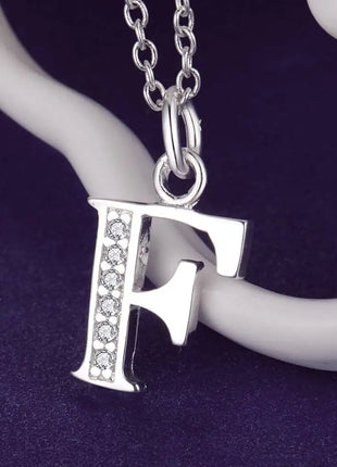 26 Letters 925 Sterling Silver Necklace Pendant Zircon For Women Exquisite Student Girlfriend Jewelry Accessories Wedding Gift PlatiNum