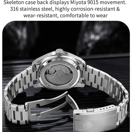 AddiesKIN K010 Turquoise Dial Automatic Mechanical Watch 20Bar Waterproof Sapphire Glass 9015 Movement BGW9 Luminous Men's Watch