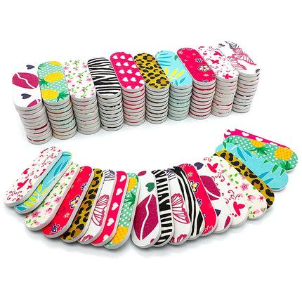 50Pcs Mini Double‑Sided Nail File Sanding Block Colorful Foam Polishing Board For Manicure Pedicure Nail Beauty Work