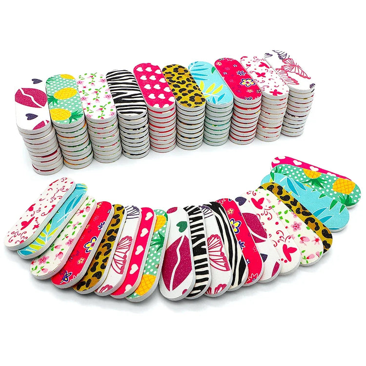 50Pcs Mini Double‑Sided Nail File Sanding Block Colorful Foam Polishing Board For Manicure Pedicure Nail Beauty Work