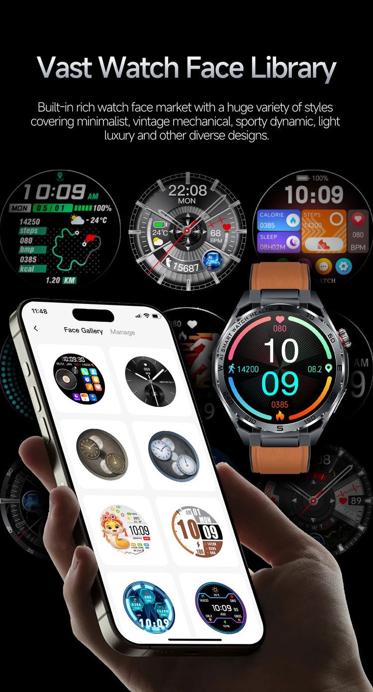 Nuovo Smartwatch 2026 con Analisi AI del Grasso Corporeo, ECG+PPG, Acido Urico, Pressione Sanguigna, Ossigeno nel Sangue, Chiamate, Schermo AMOLED per Uomini e Donne platinumshop