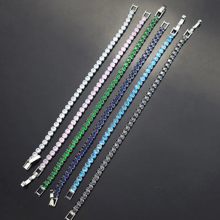 4mm Micro-inlaid Zircon Tennis Bracelet for Women 2025 New Men Bracelet Homme Jewelry Accessories Wholesale PlatiNum