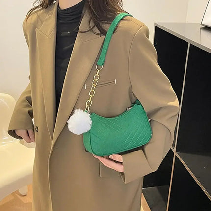 Mini Women Shoulder Bags Fashion Felt Women's Bag Design Advanced Underarm Handbags Mini Saddle Bag PlatiNum