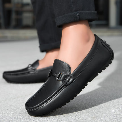 Mocassini in Pelle da Uomo Stile Britannico, Traspiranti, Slip-on, per Guida e Outdoor, Scarpe Casual Classiche Fatte a Mano, Design Elegante