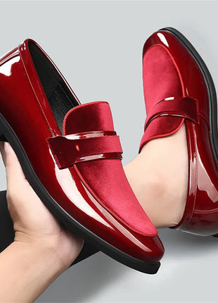 Nuove Scarpe da Cerimonia di Lusso per Uomo, Mocassini Rossi in Pelle Scamosciata, Calzature Formali Eleganti, Zapatos Hombre