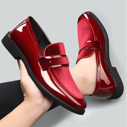 Nuove Scarpe da Cerimonia di Lusso per Uomo, Mocassini Rossi in Pelle Scamosciata, Calzature Formali Eleganti, Zapatos Hombre