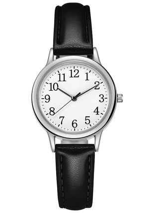 Orologio al quarzo da donna alla moda per il tempo libero, numeri arabi facili da leggere, quadrante semplice, cinturino in pelle PU, colore caramella platinumshop