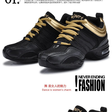 New Soft Outsole Breath Dance Shoes Women Sports Feature Dance Sneakers Jazz Hip Hop Shoes Woman Dancing Shoes Ladies Sneakers