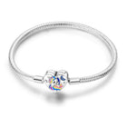 Nuovo Bracciale Originale in Argento 925 con Quadrifoglio Portafortuna e Catena a Serpente, Adatto per Gioielli Fai-da-Te da Donna PlatiNum