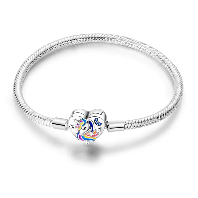 Bracciale con ciondolo in argento sterling 925 di Fmrose Jewelry per la moda femminile, bracciale classico a forma di cuore, gioielli di alta qualità PlatiNum