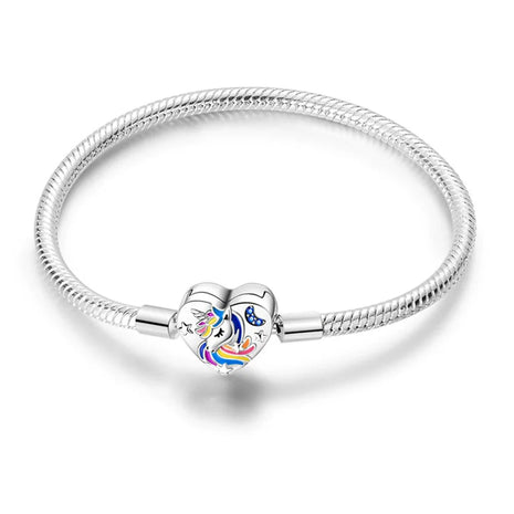 Bracciale con ciondolo in argento sterling 925 di Fmrose Jewelry per la moda femminile, bracciale classico a forma di cuore, gioielli di alta qualità PlatiNum