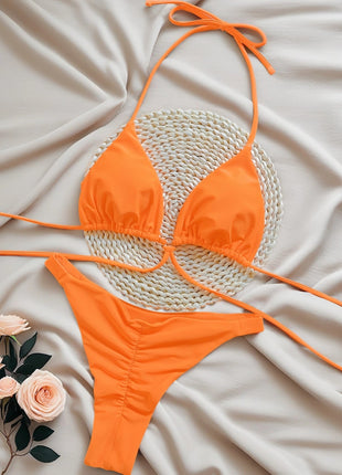 Set Bikini Triangolo Sexy Micro Perizoma Donna, Costume da Bagno Stampa Bandage, Abbigliamento da Spiaggia platinumshop