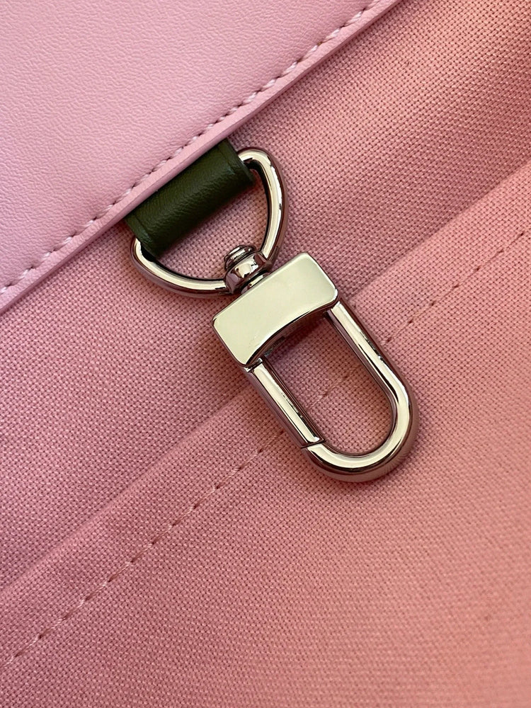 Borsa Mini Tote in Pelle Rosa Geometrica Pieghevole, Borsa di Lusso Multiuso