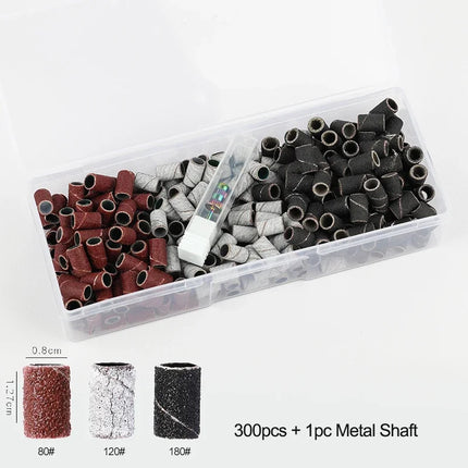 Nail Sanding Ring Bands 80/120/180/240 Grit Electric Manicure Drill Grinding Heads UV Gel Polish Removal Pedicure Abrasive Tools 2028
